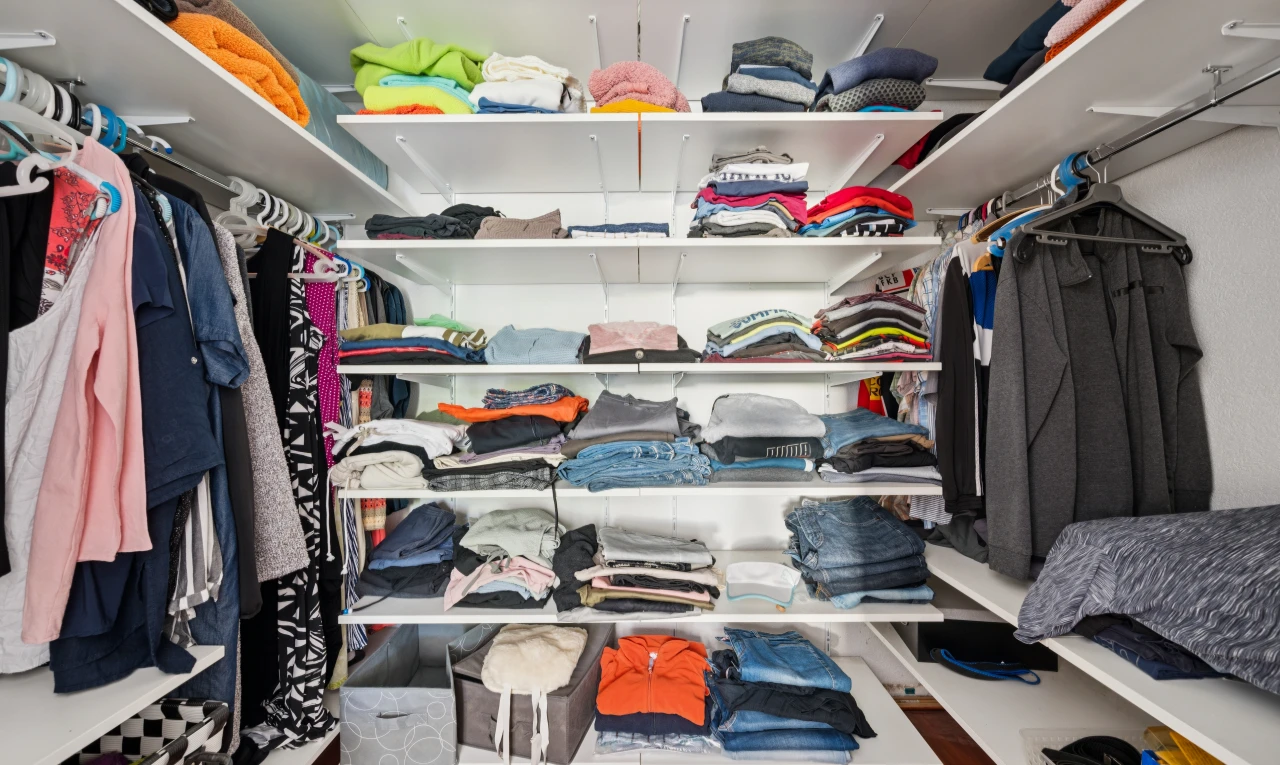 dressing avec dressing, dark floor, wood finish floor, et sol en finition bois