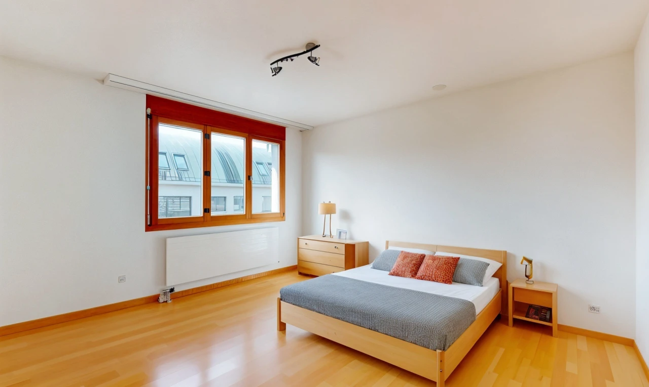 zimmer / schlafzimmer mit natürliches licht, parkettboden, kühler, und deckenbeleuchtung