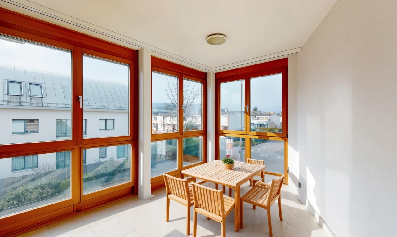 esszimmer mit natürliches licht und fliesenboden