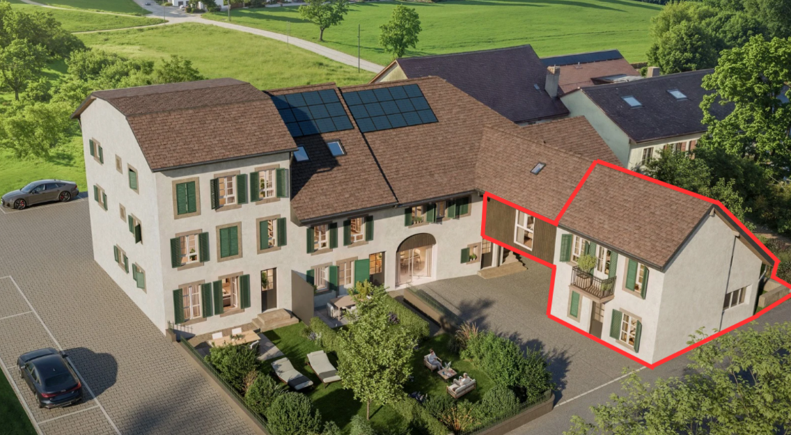 view of property featuring roof mounted solar panels and a shingled roof