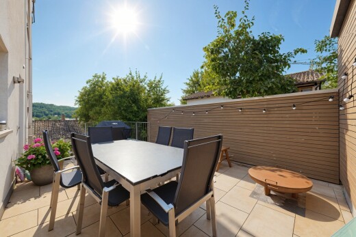 terrasse mit terrasse, day time, zaun, from property, und essbereich im freien