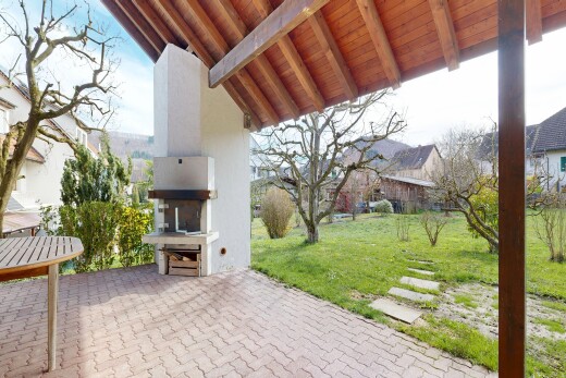 terrace featuring a patio and a residential view