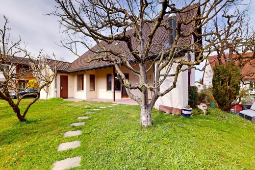 jardin avec property visible, pelouse, et terrasse