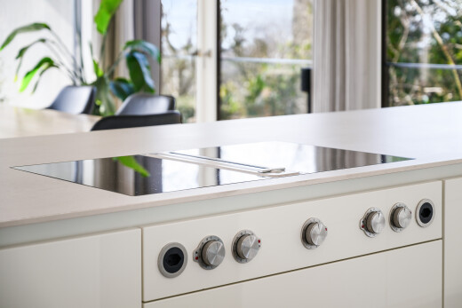 detailed view of black electric cooktop