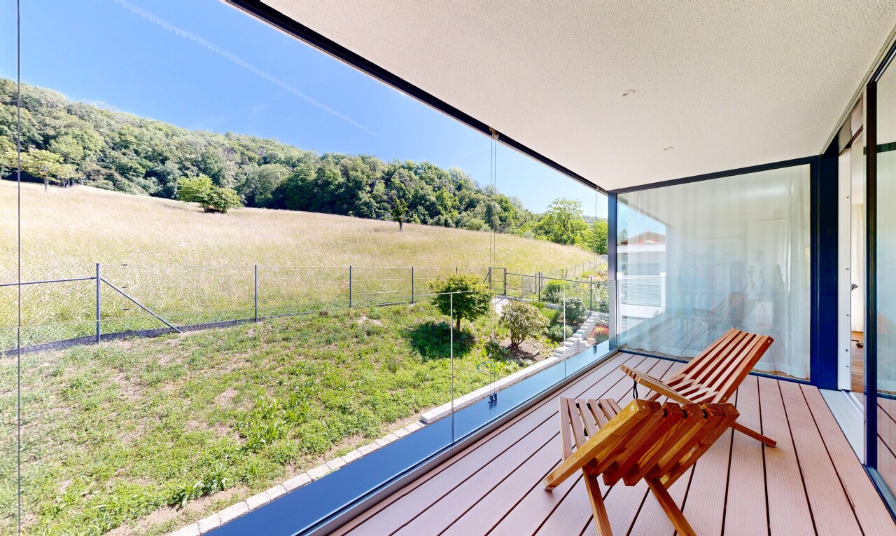 balkon mit rural view, day time, ländliche aussicht, from property, und wintergarten
