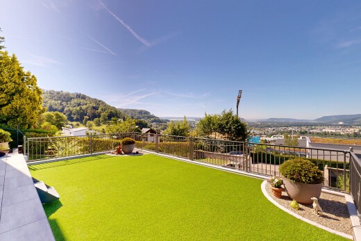 garten mit terrasse, from property, rasen, day time, und zaun