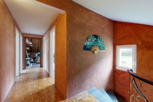 hallway with parquet floors