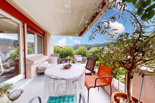 terrace with outdoor dining space