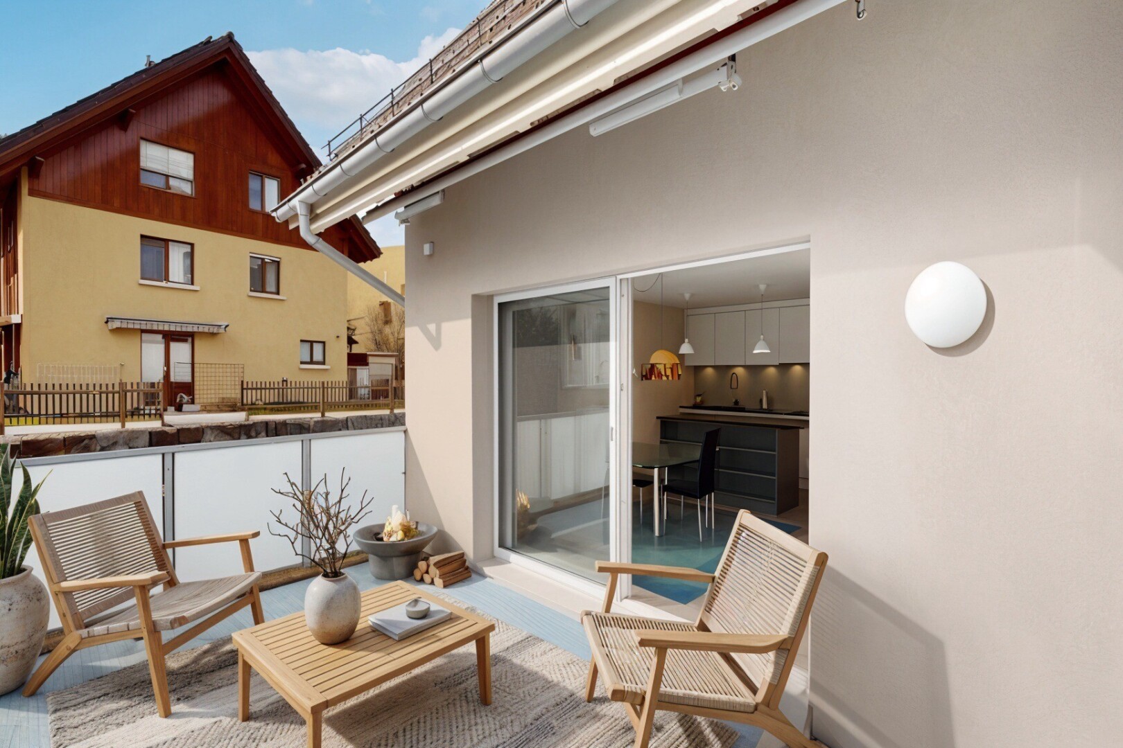 terrasse avec from property, day time, virtually staged, et terrasse