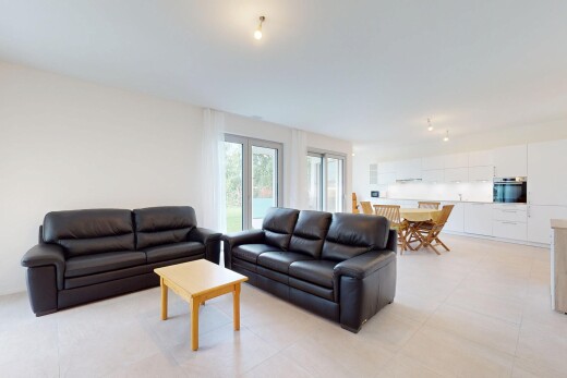 salon / salle à manger avec lumière naturelle, natural light, inside property, cloison sèche, et drywall
