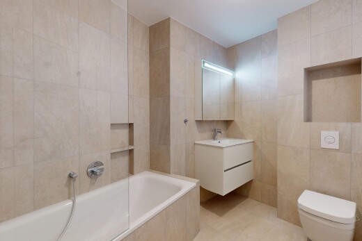 bad mit fliesenwand, tile wall, bad, inside property, und tile tub