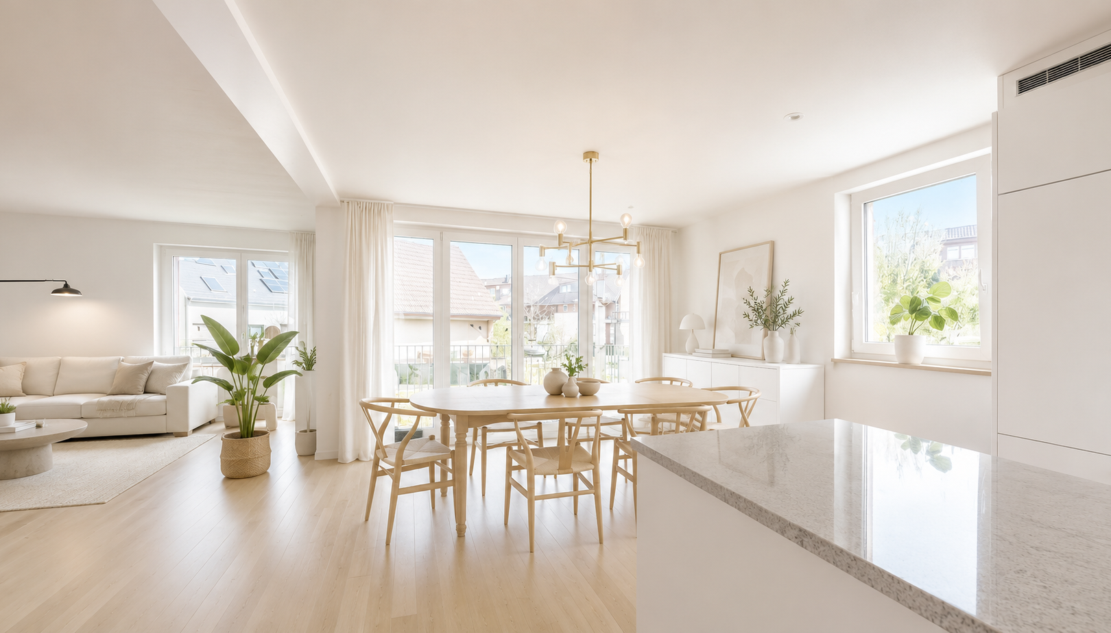 esszimmer mit wood finish floor, holzfußboden, light floor, drywall, und gipskartonwand