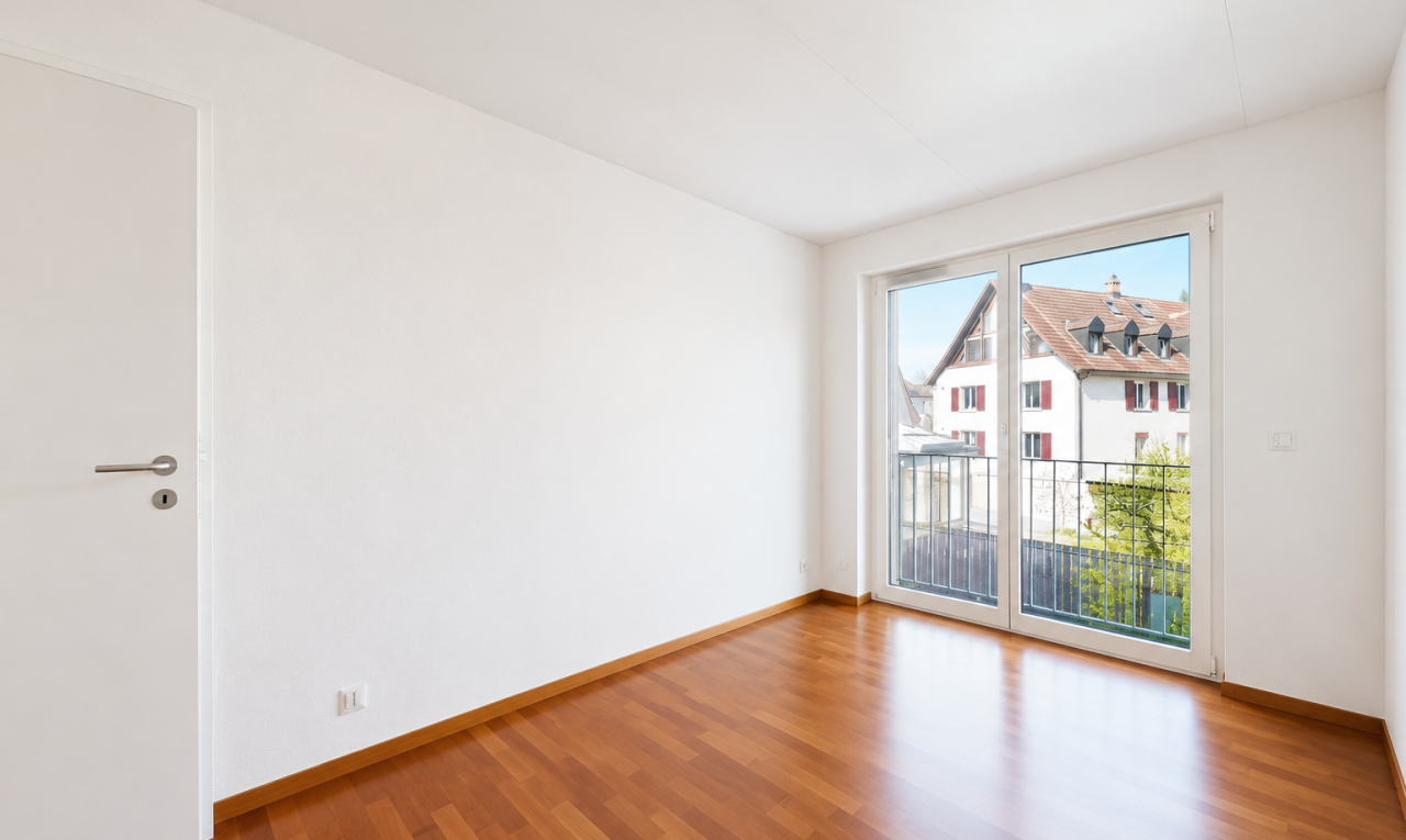leerer raum mit wood finish floor, holzfußboden, natural light, natürliches licht, und day time