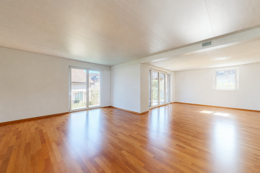 leerer raum mit holzfußboden, wood finish floor, inside property, gipskartonwand, und drywall
