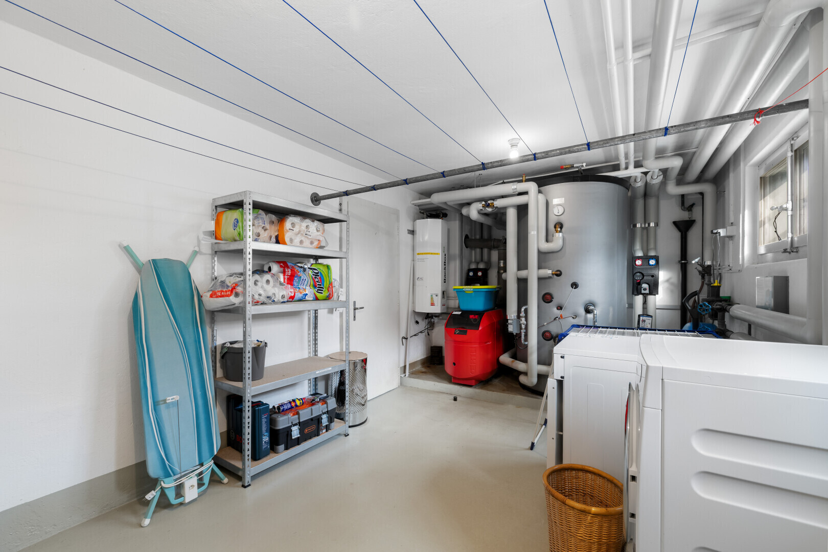 view of parking with water heater