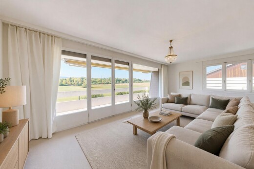 wohnzimmer mit day time, carpet, teppich, pendelleuchte, und drywall