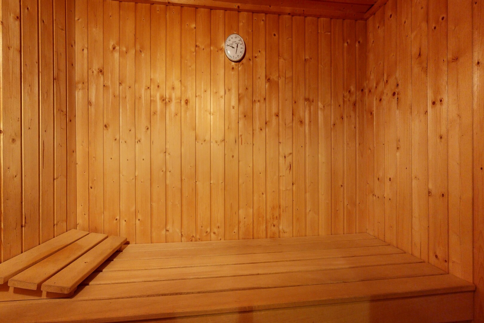 chambre avec sauna, mur en bois, et wood wall