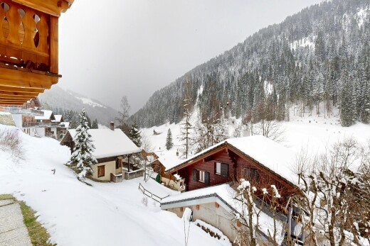 façade avec overcast, mountain view, vue sur la montagne, et snow