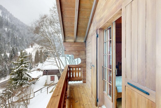 balcon avec balcon, snow, mountain view, vue sur la montagne, et overcast