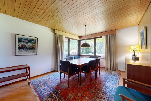 dining area featuring wooden ceiling and light wood-style floors