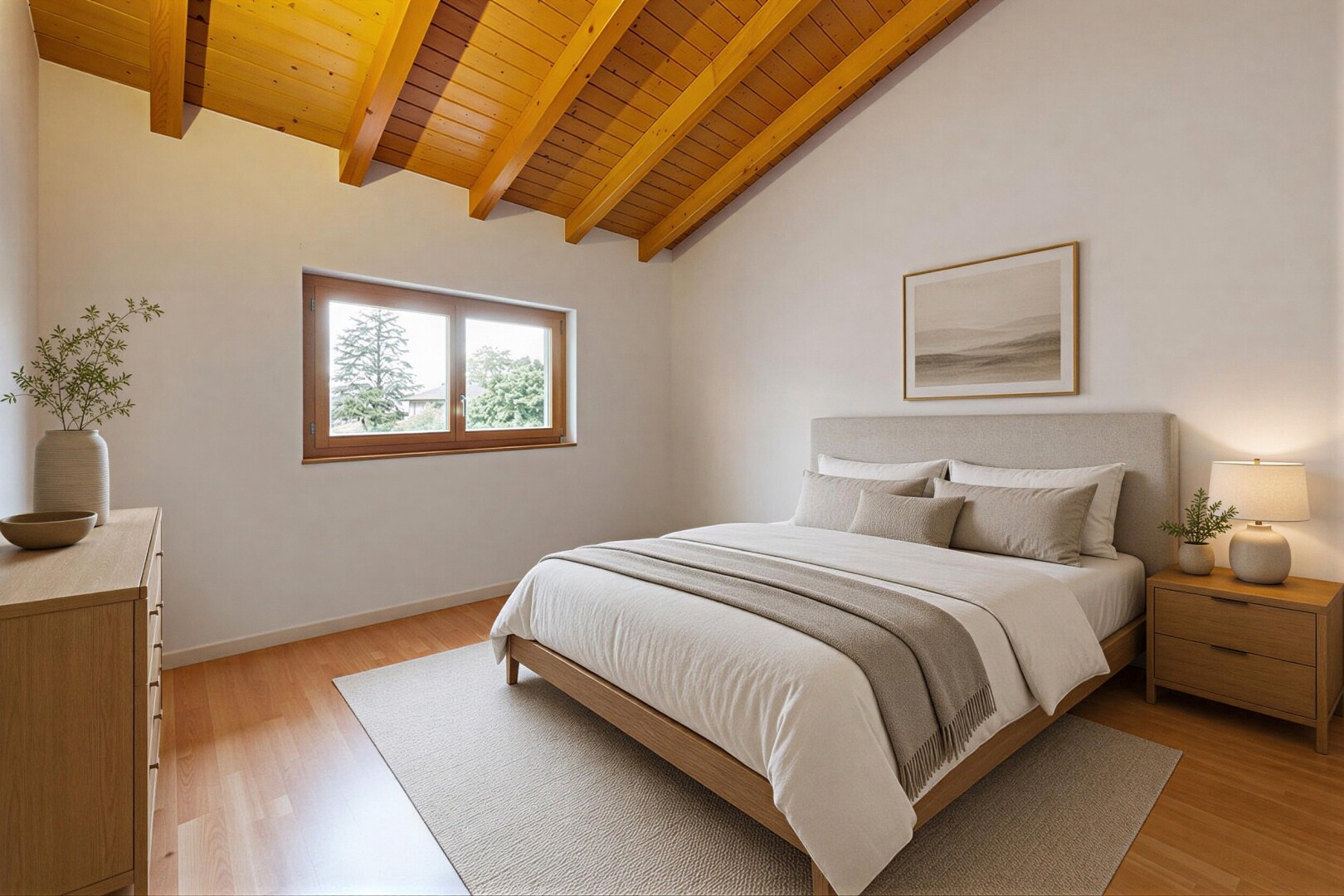 room featuring wooden ceiling, light wood finished floors, and vaulted ceiling with beams