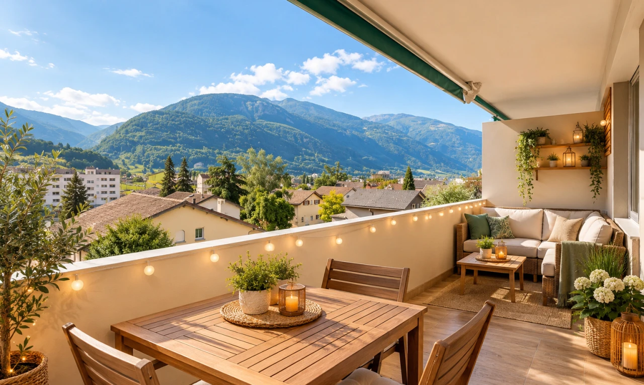 balcon avec balcon, mountain view, vue sur la montagne, view focus, et day time