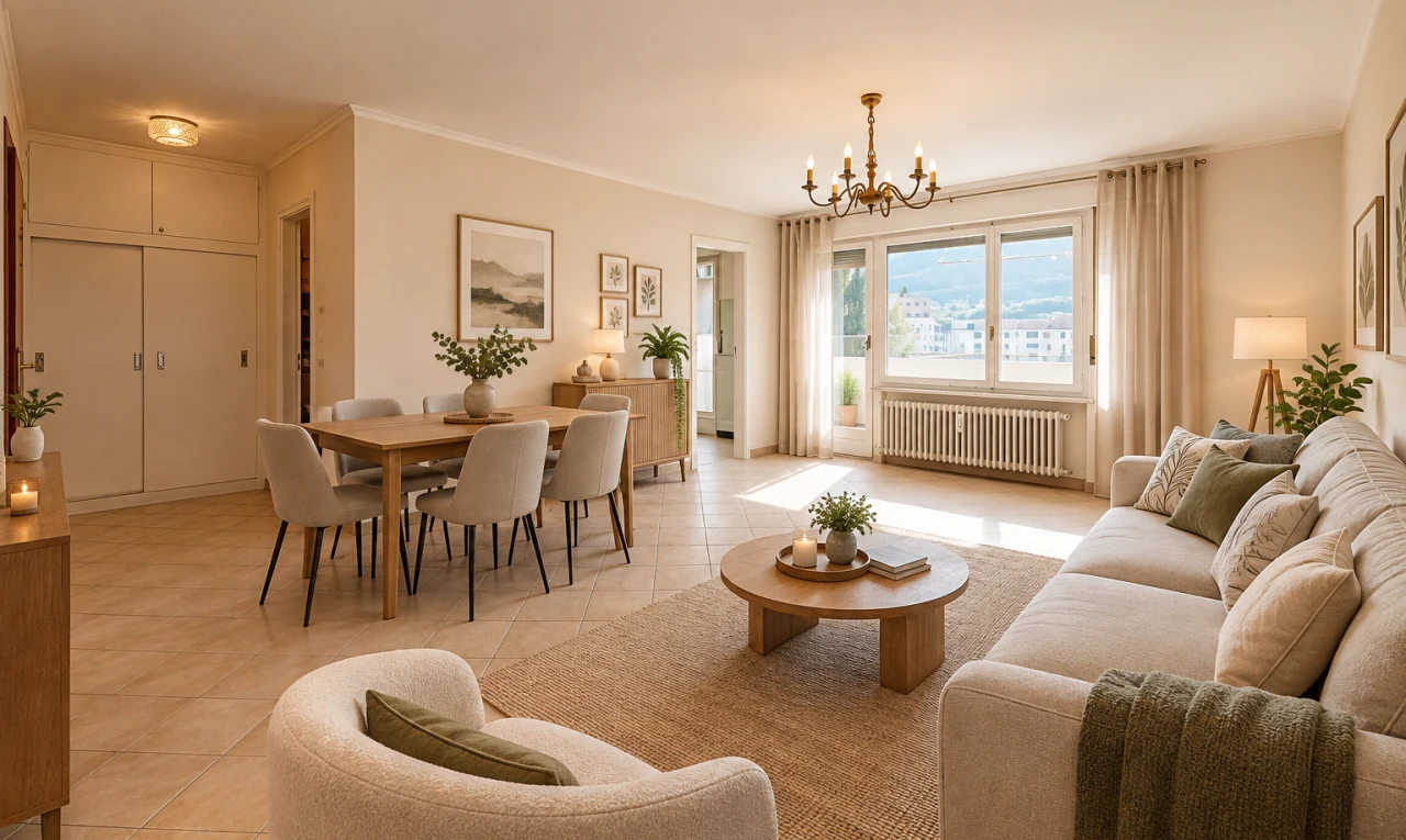pièce vide avec radiateur, light floor, drywall, cloison sèche, et tile floor