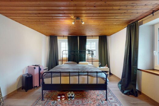 room / bedroom with wood ceiling and light wood-type flooring